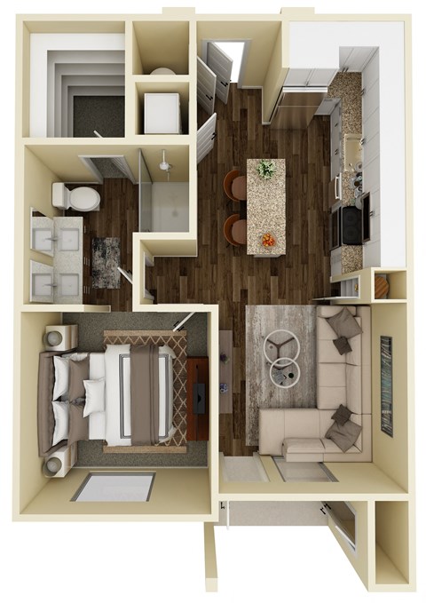 LeVante at Valley Vista Apartments A1 3D Floor Plan